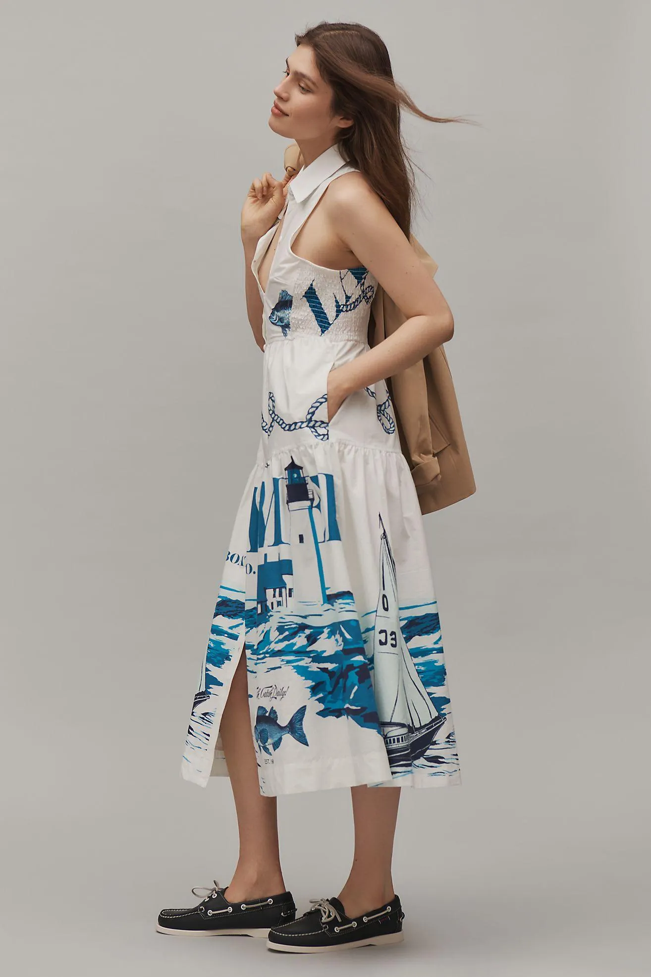 Maeve Sleeveless Midi Shirt Dress