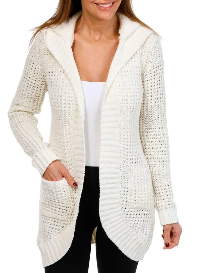Derek Heart Juniors Chenille Sherpa Cardigan