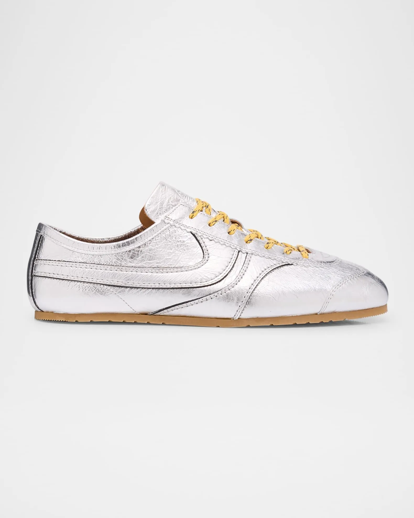 Men's Metallic Leather Low-Top Sneakers