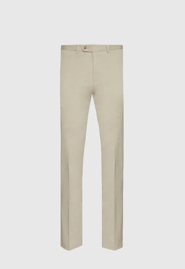 Cotton Plain Front Newton Pant