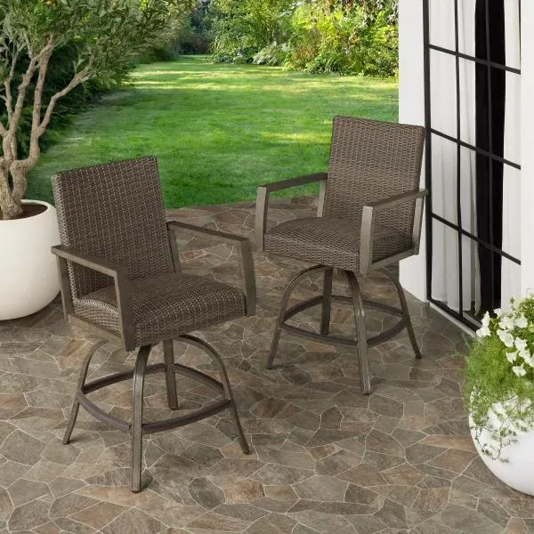 Agio Oakland 2-piece Outdoor Patio High Dining Swivel Chairs