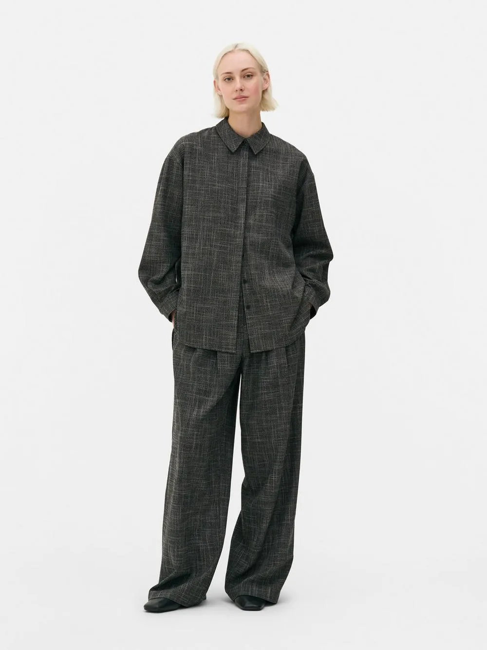 The Edit Textured Pleated Pants