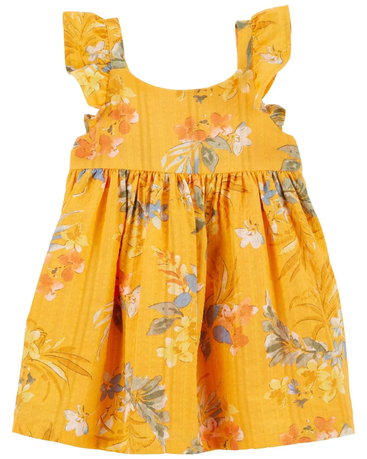 Baby Floral Print Seersucker Babydoll Dress