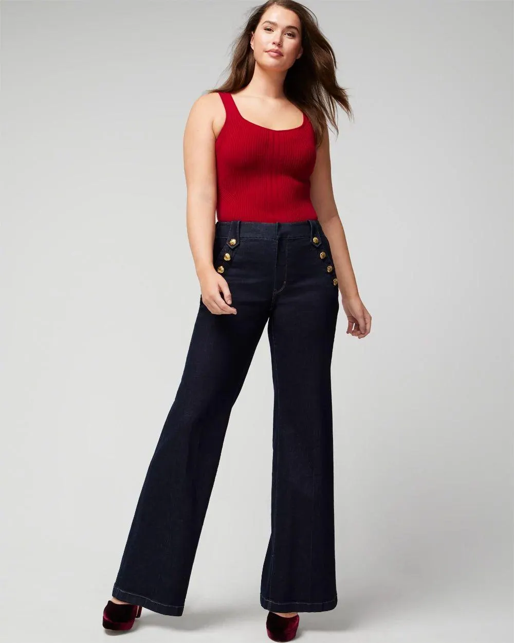 Curvy High-Rise Mariner Wide Leg Jeans
