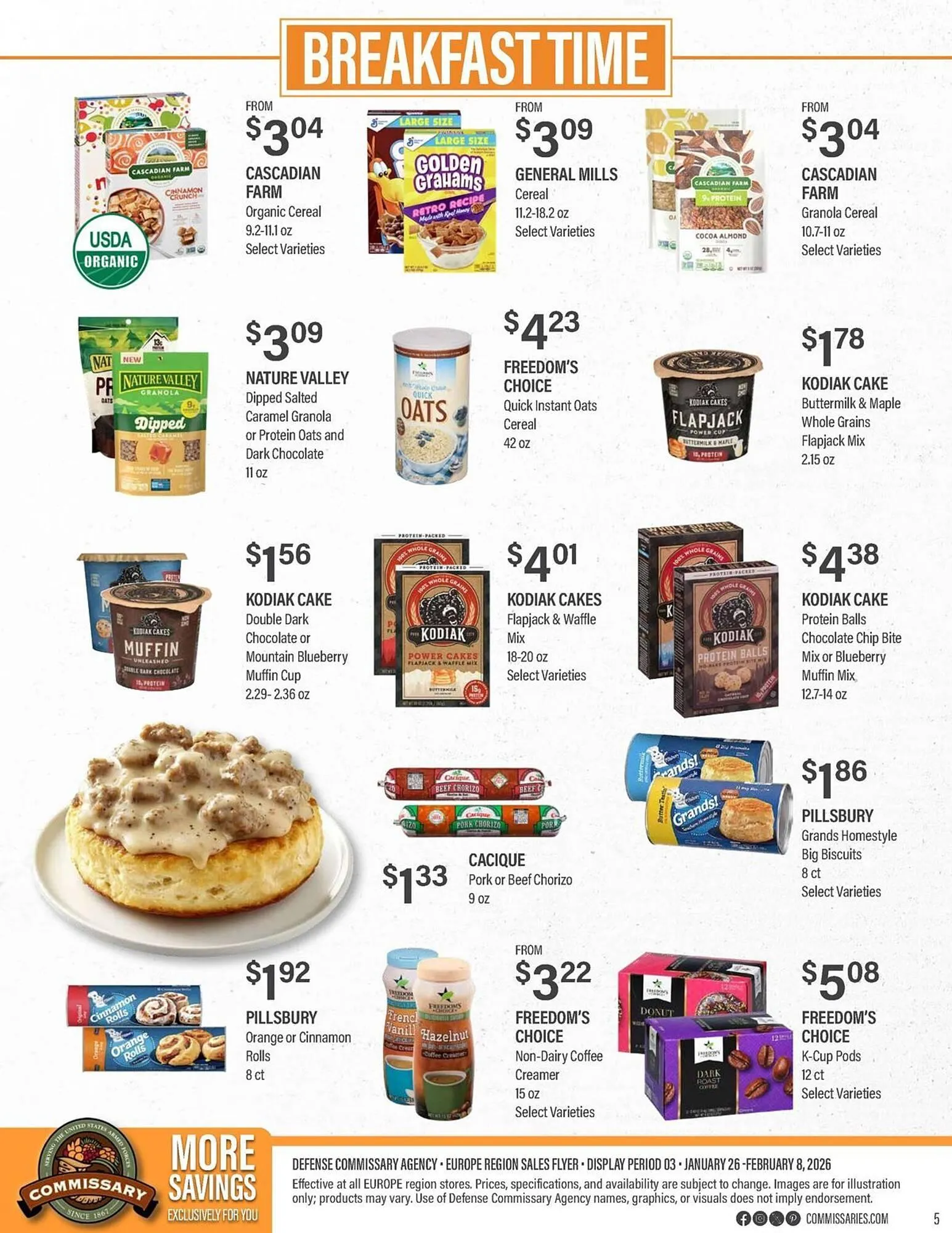 Weekly promotion Commissary weekly ad spanning from January 26 to February 8 2026 - Page 5 for Catalogue 365