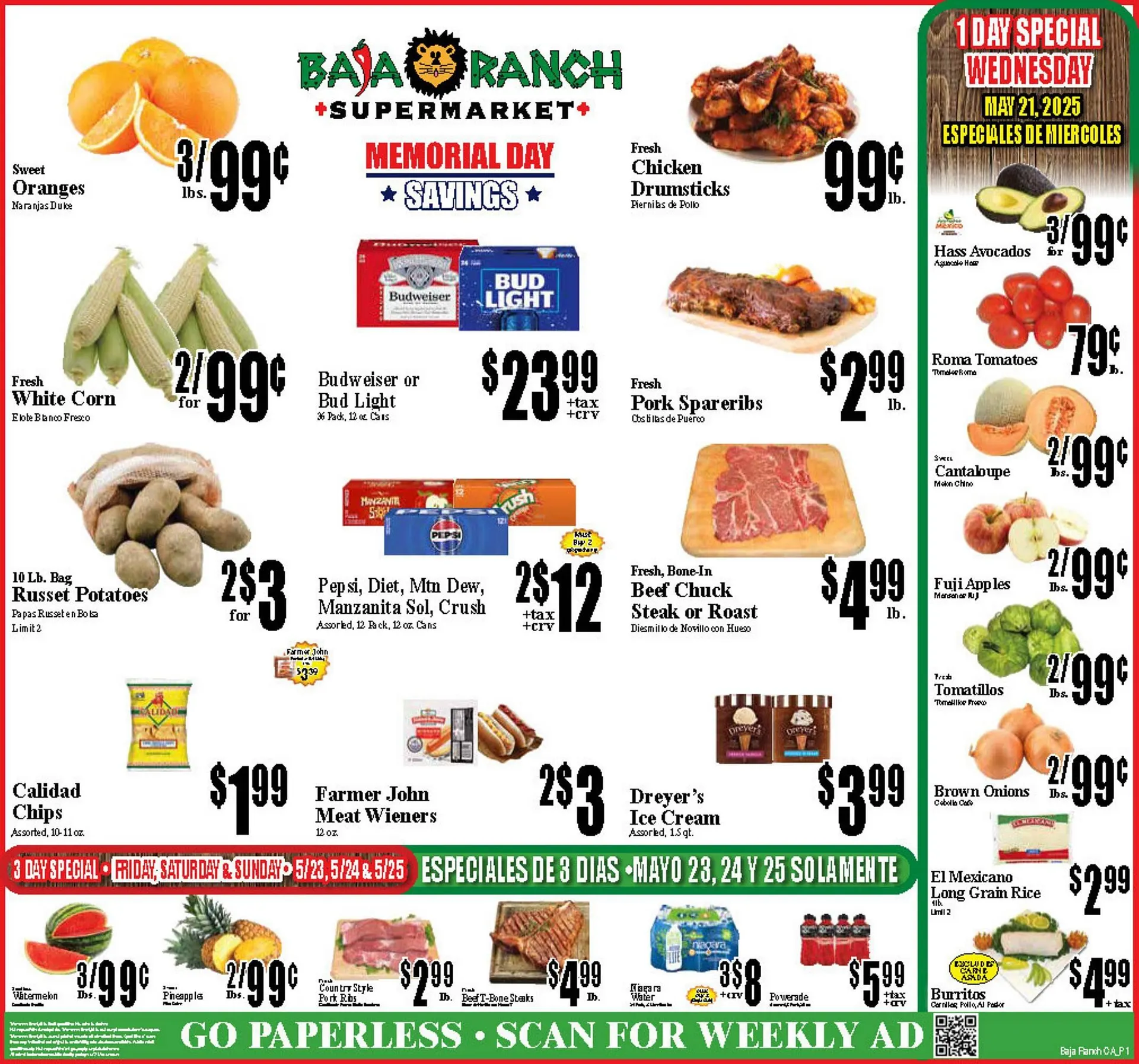 Weekly ad Baja Ranch Weekly Ad from May 21 to May 27 2025 - Page 1
