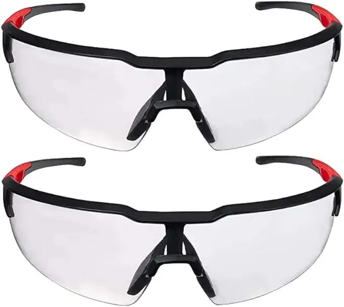 Milwaukee Anti-Fog Safety Glasses Clear Lens Black/Red Frame 2 pc. - Case of 2