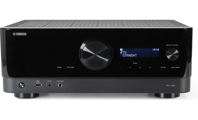 Yamaha RX-V6A 7.2-channel home theater receiver with Dolby Atmos®, Wi-Fi®, Bluetooth®, Apple AirPlay® 2, and Amazon Alexa compatibility