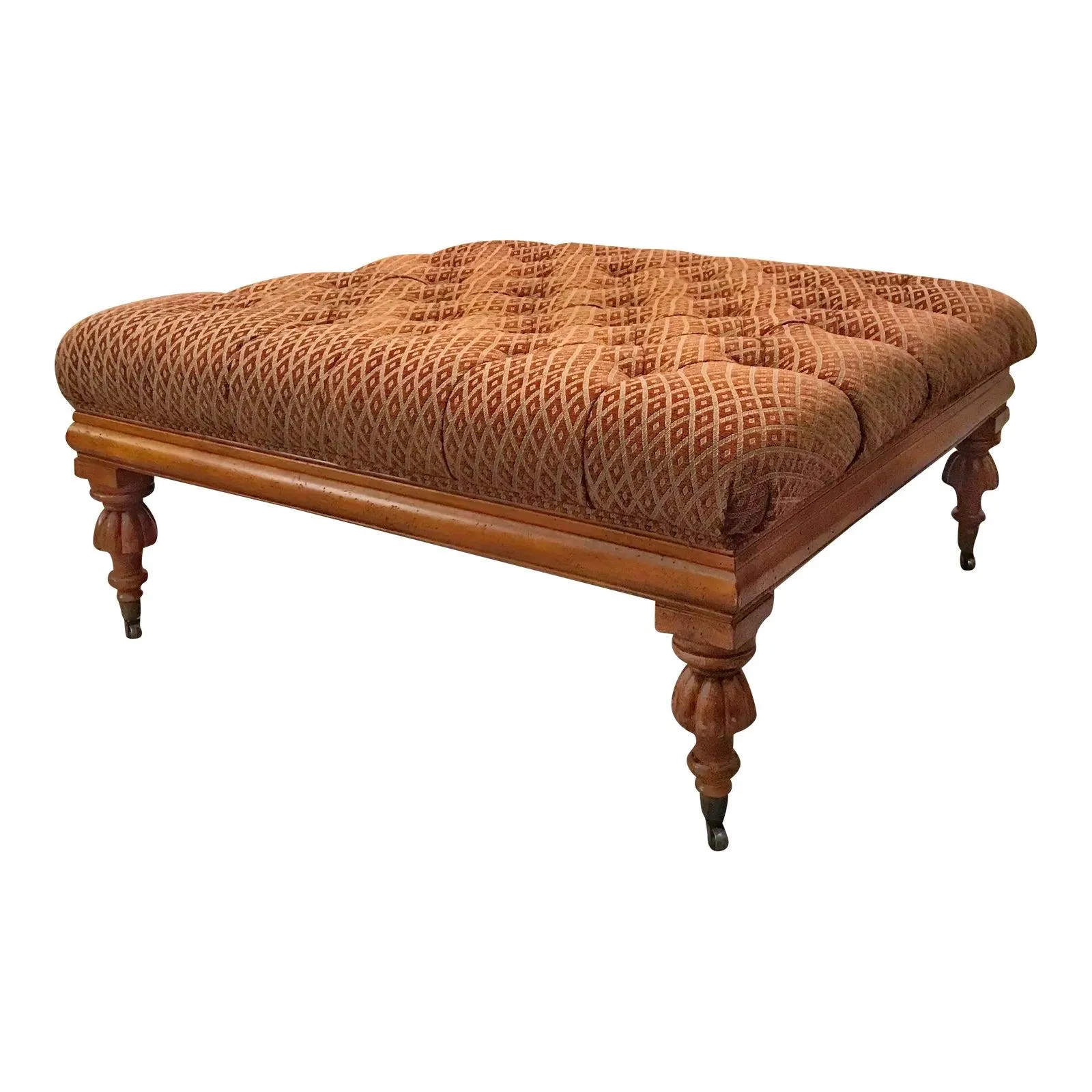 20th Century Henredon William IV Style Large Tufted Cocktail Ottoman