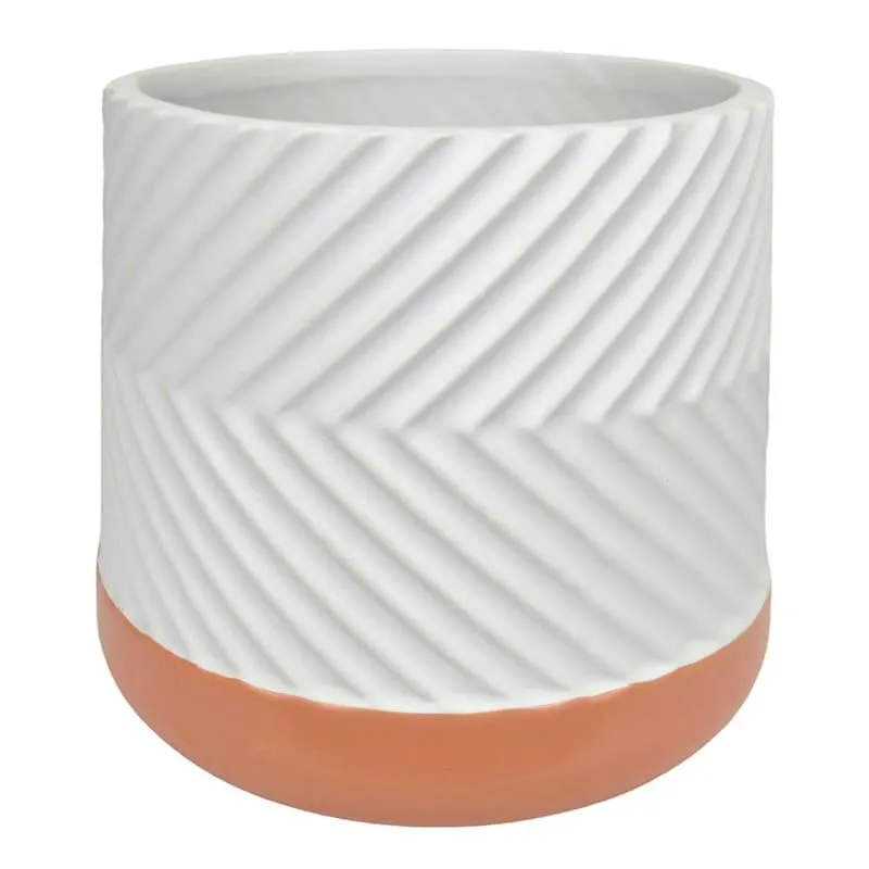 Oh Joy! Indoor Coral Pop Color Ceramic Textured Planter, 5"