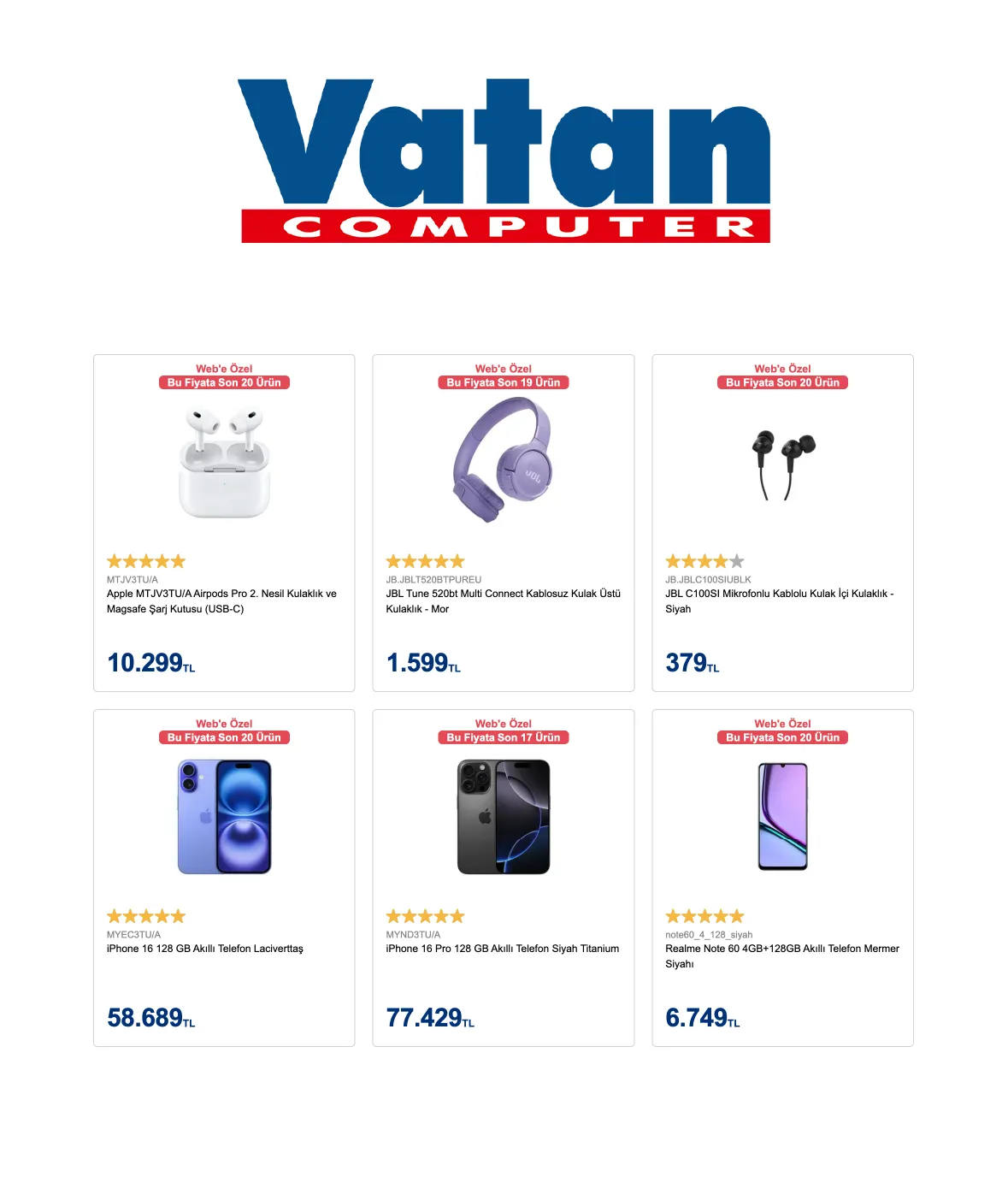 Vatan Bilgisayar mağazasının özel fırsatı - 21 Ocak 11 Şubat 2025