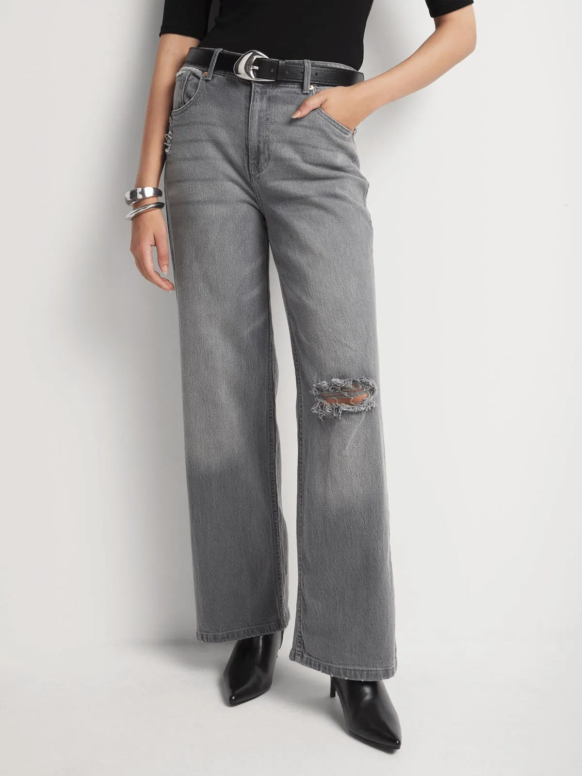 FF Denim Straight Wide Jeans