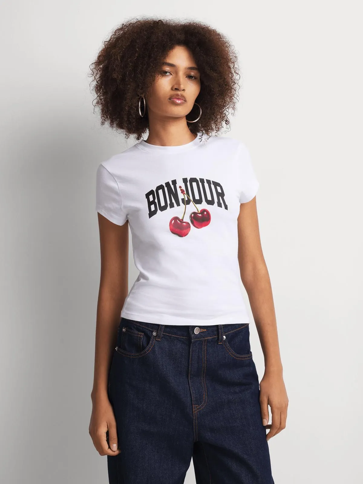 Y&G Fitted Bonjour Cherry Baby Tee
