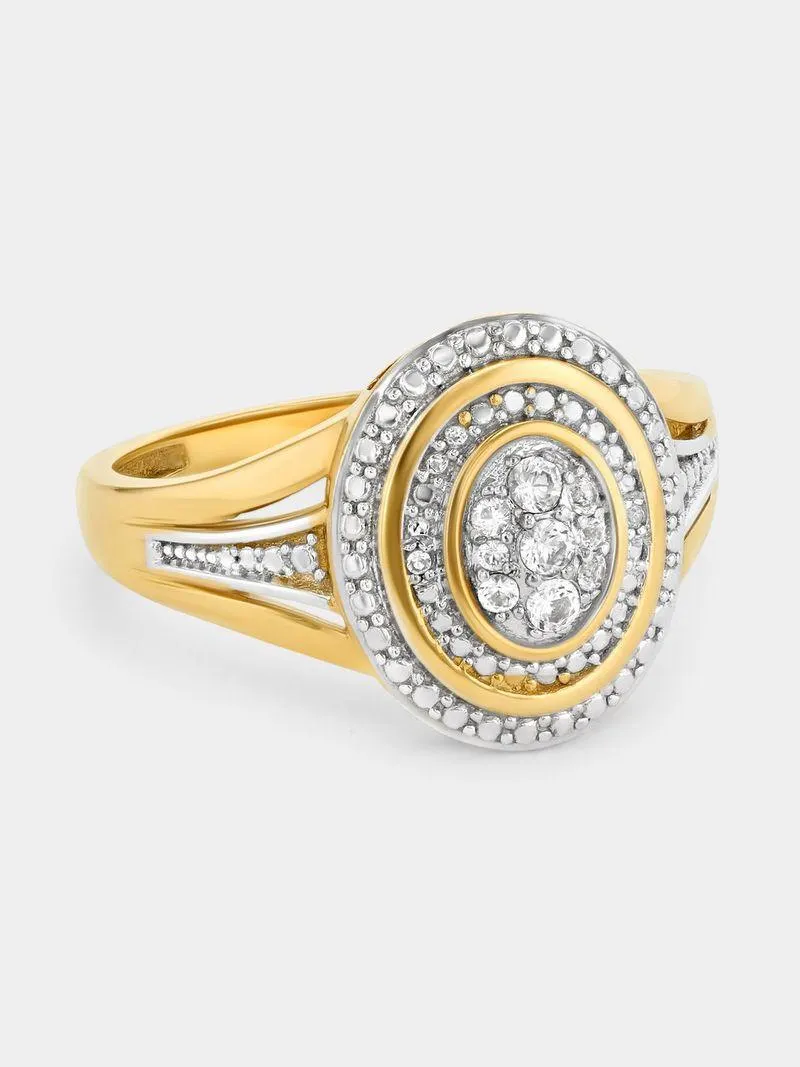 Women's Yellow Gold Oval Double Spin Ring