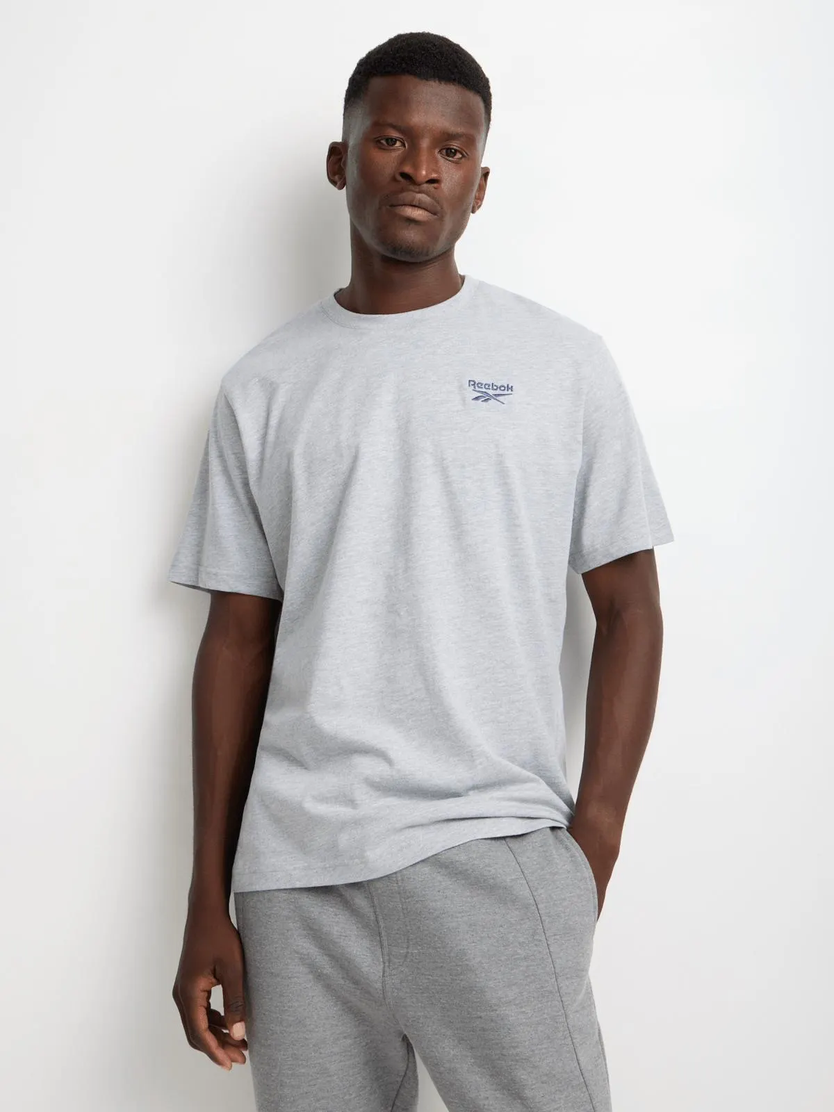 Mens Reebok Harold Crewneck SS Grey/Red Tee