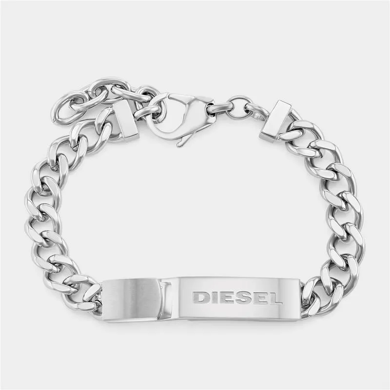 Diesel Stainless Steel Logo Chain Bracelet