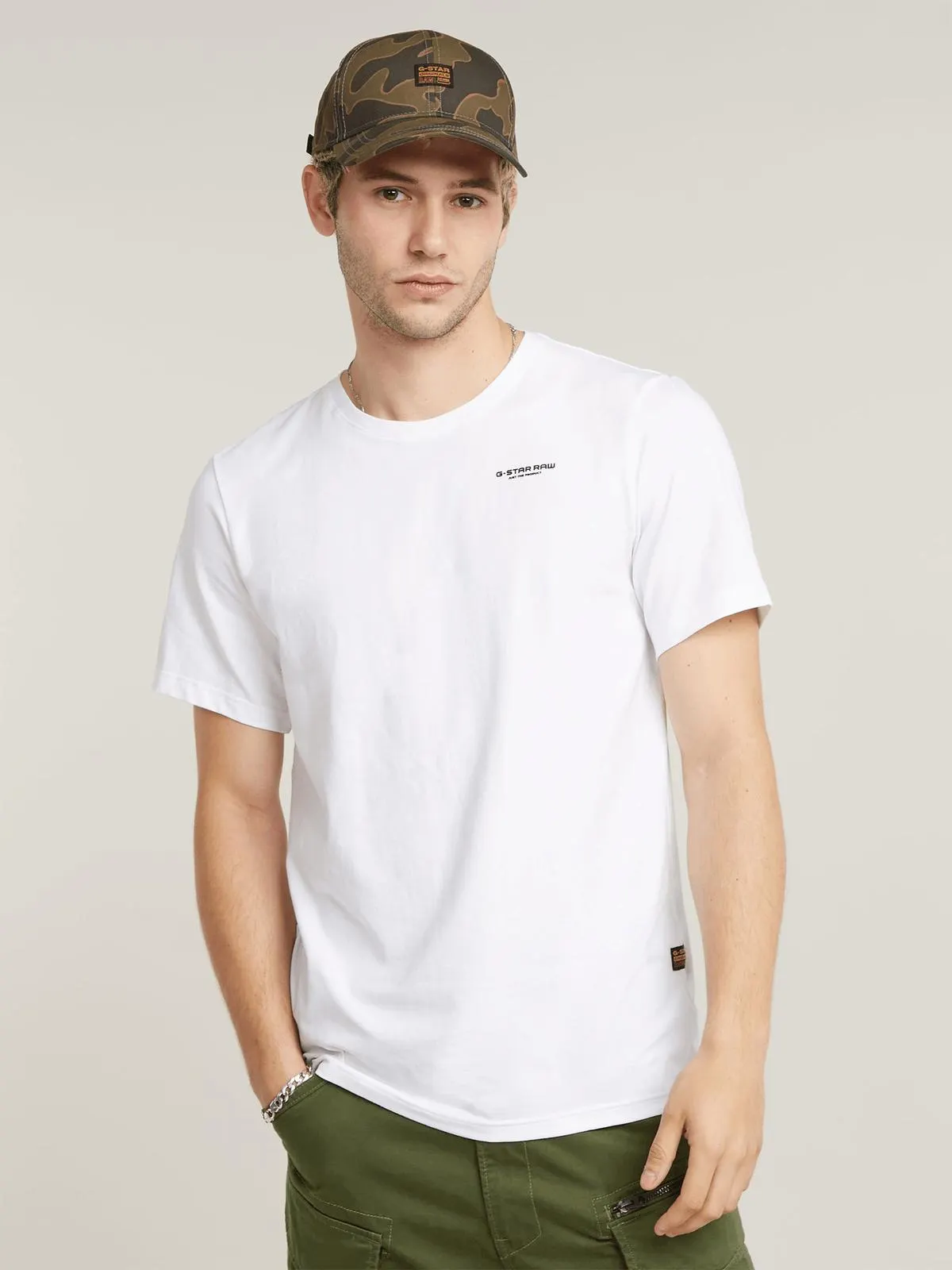 G-Star Men's Slim Base White T-Shirt