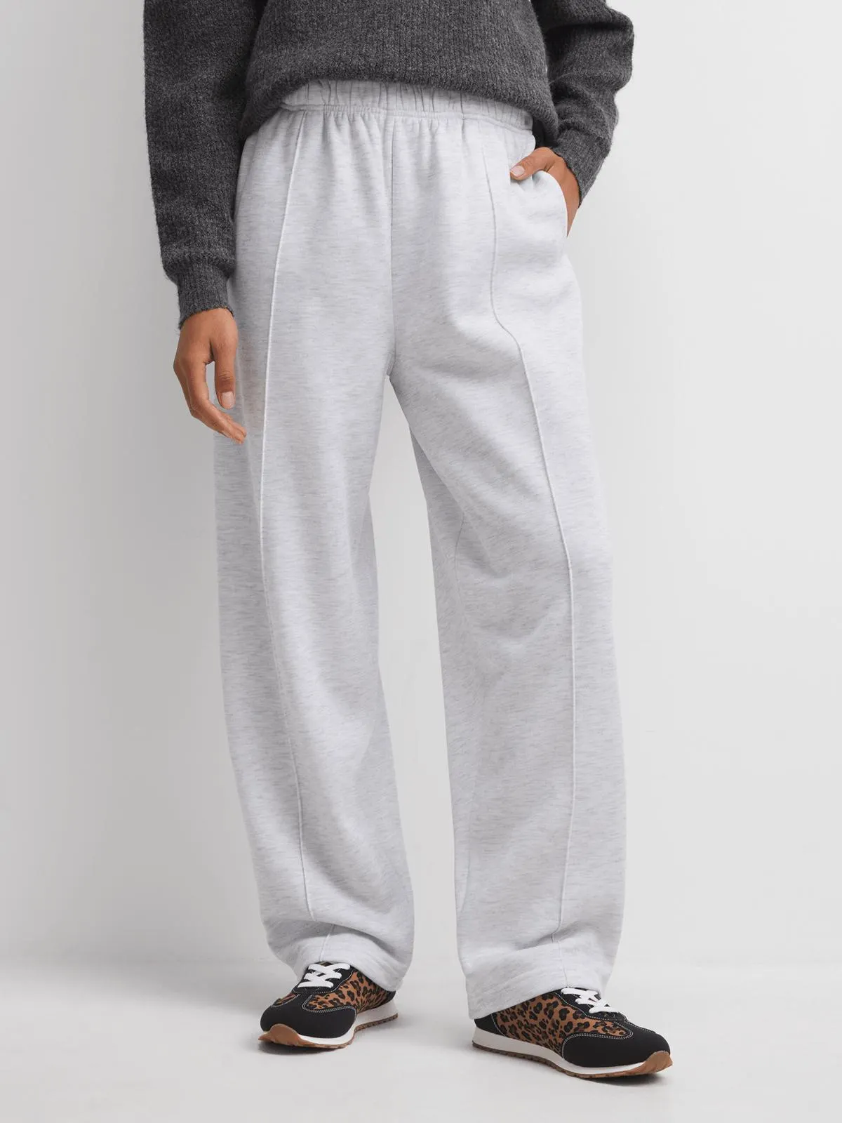Exact Women's Grey Barrel Leg Fleece Pants
