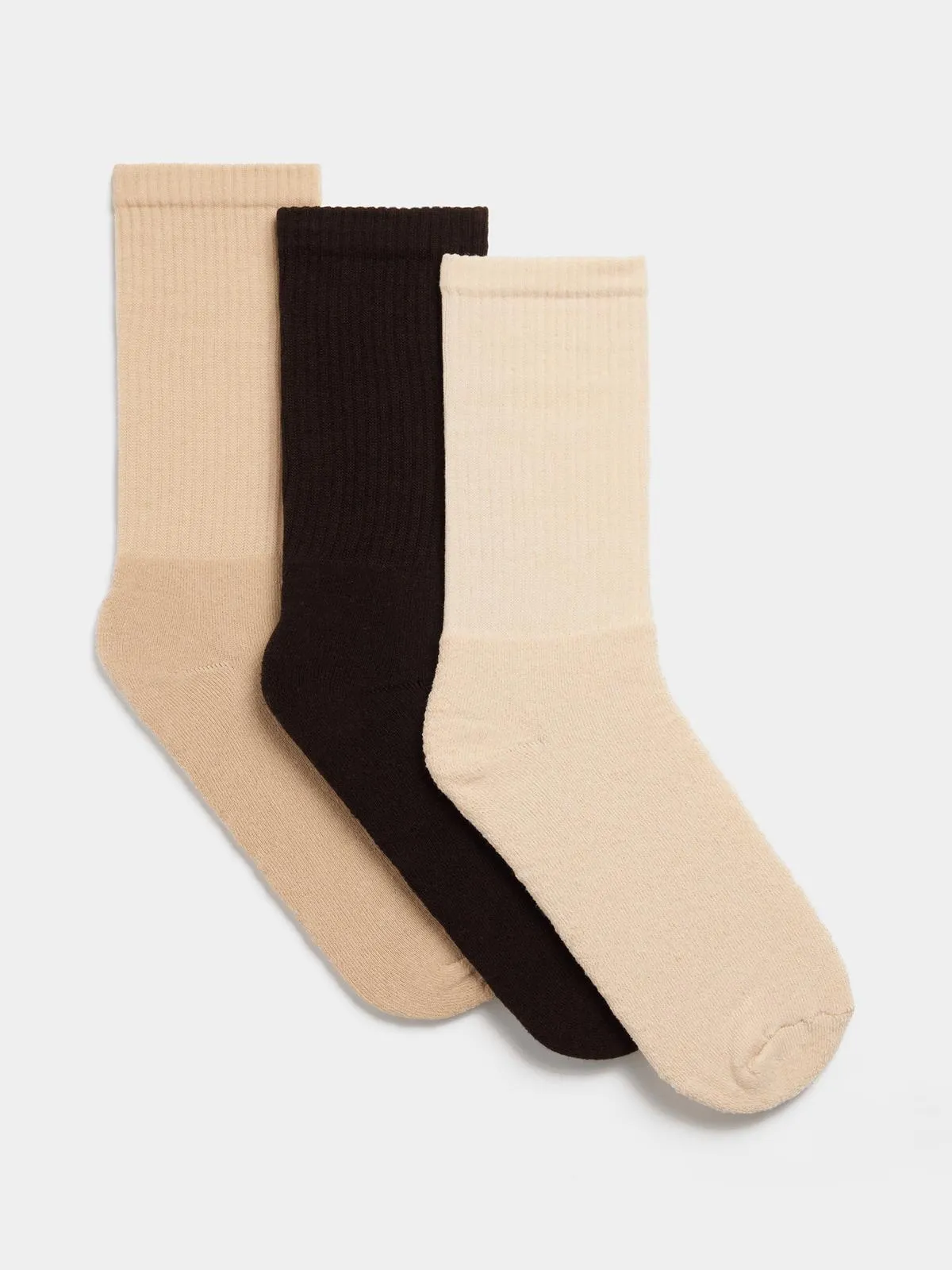 Exact Men's Natural & Black Rib Ankle Socks
