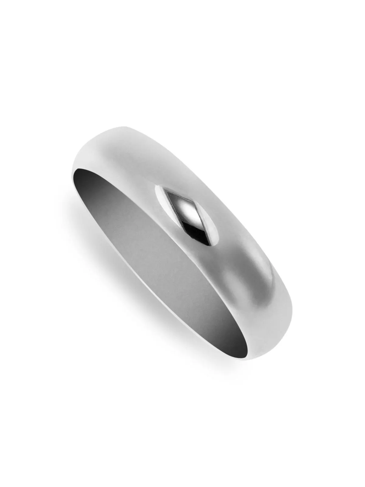 Argentium Silver Men's 5mm Plain Wedding Band