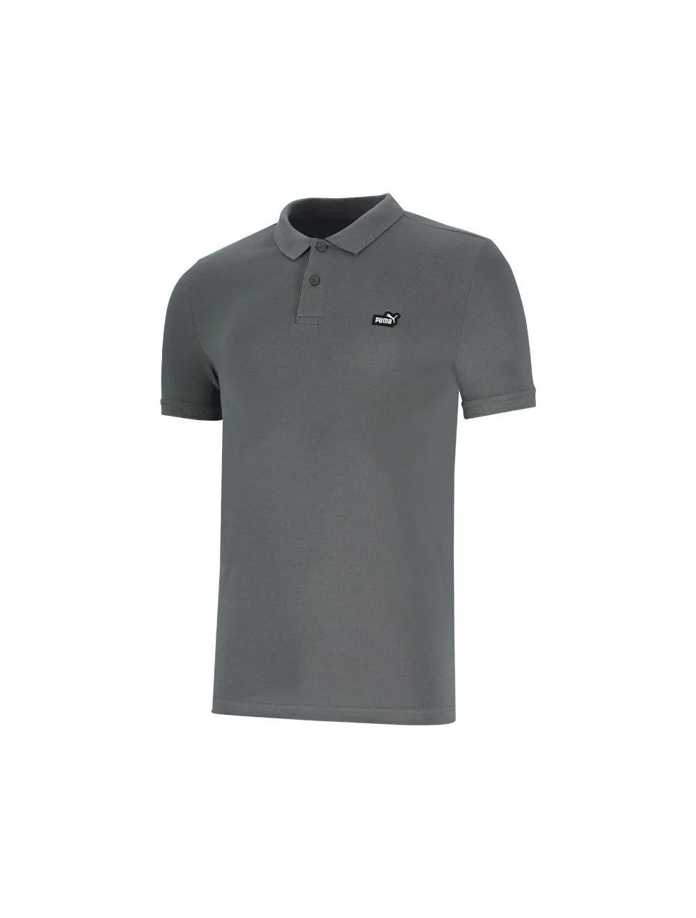 Puma Badge Mens Polo Mineral Grey