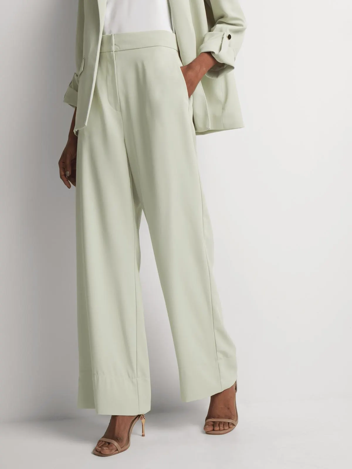 Wide Leg High Rise Pants