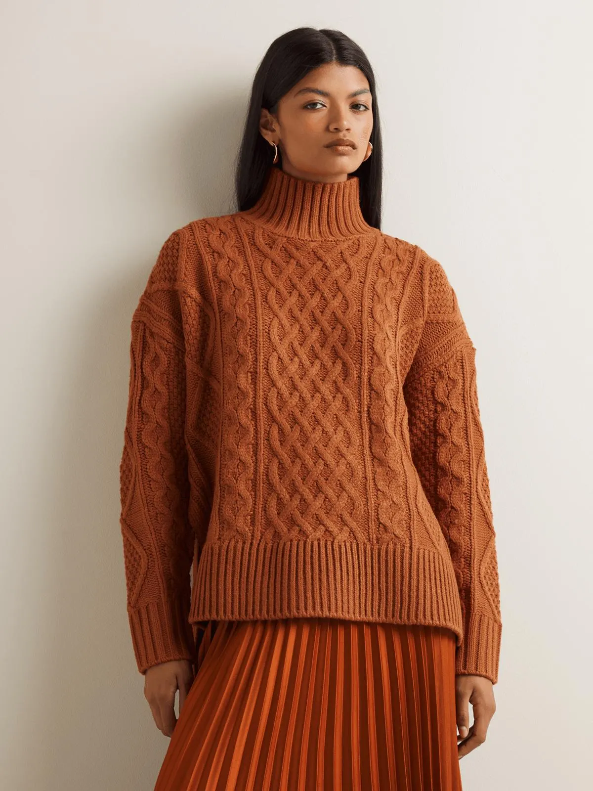 Women's Iconography Cable Knitwear Split Jumper