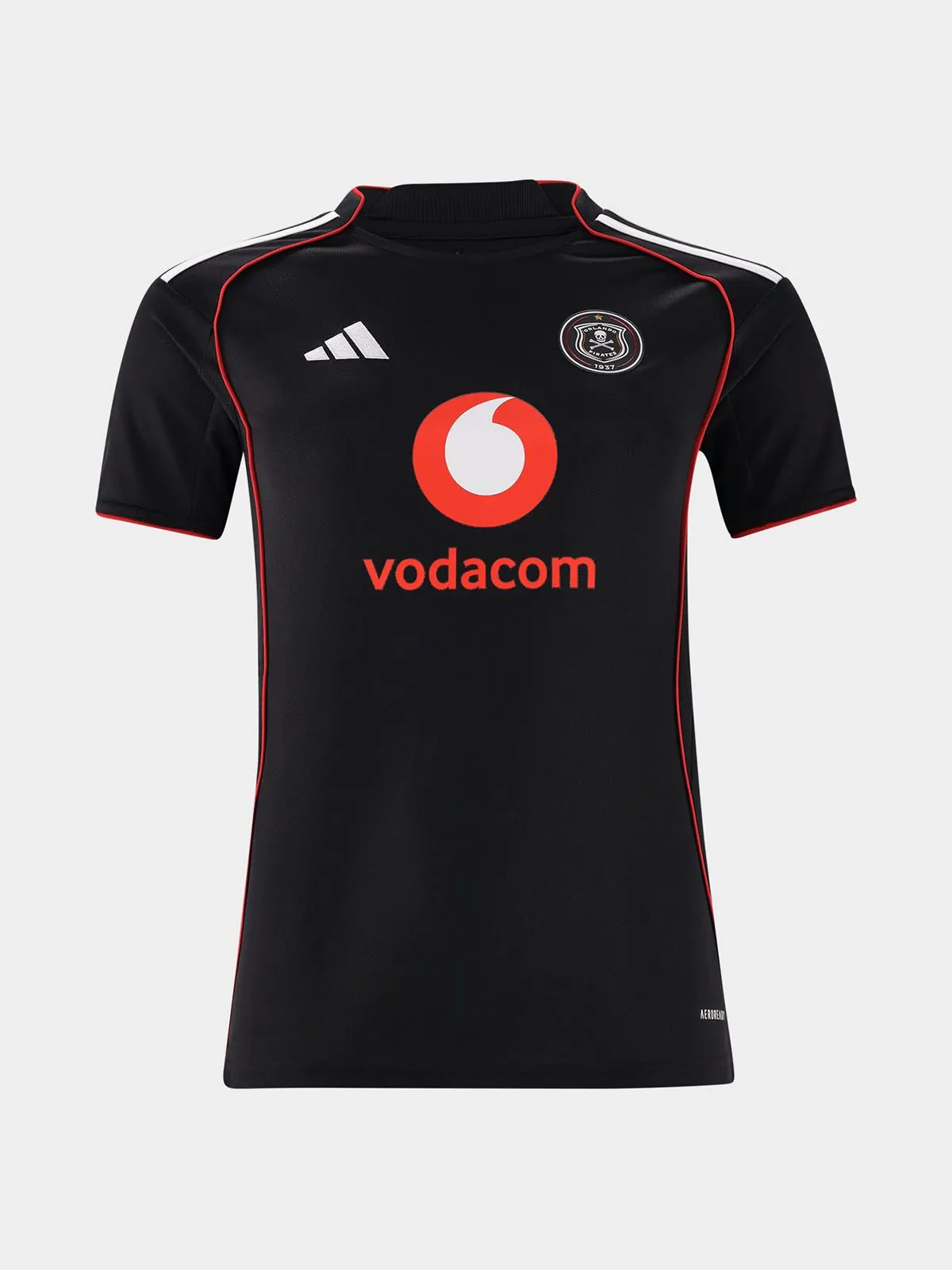 adidas Mens Orlando Pirates Home 25/26 Black/Red Stadium Jersey