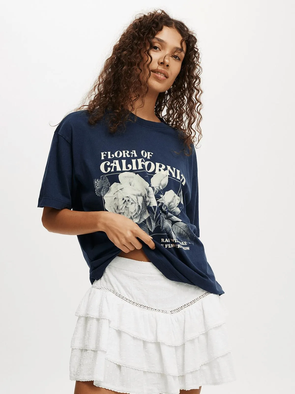 Women's Cotton On Navy The Boxy Graphic T-shirt