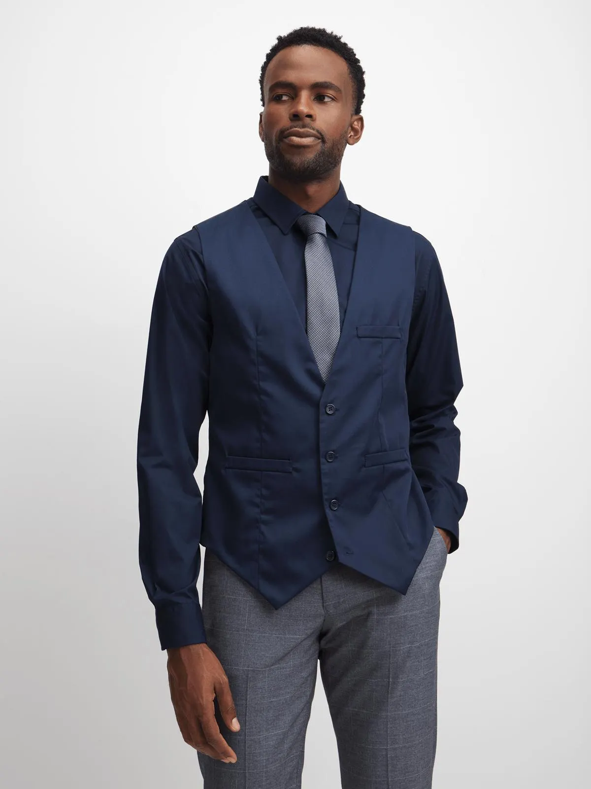 Jet Men's Navy Waistcoat