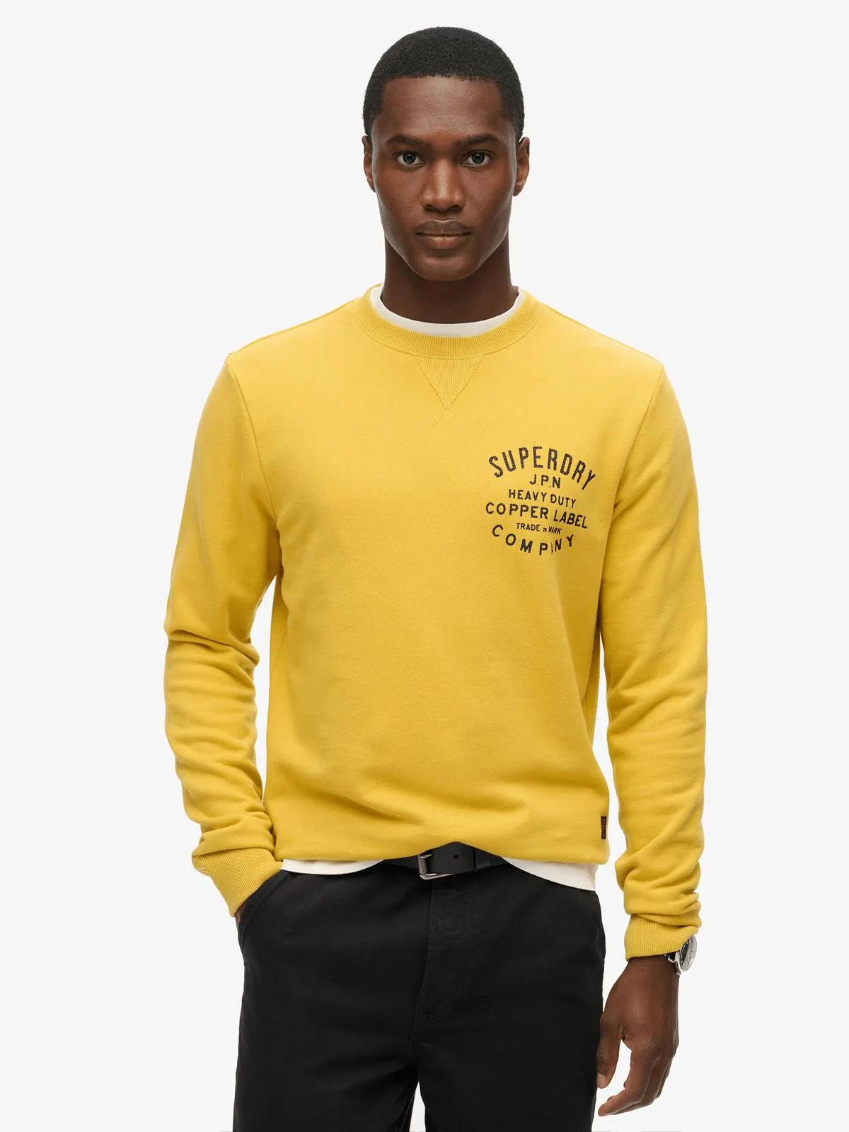 Men's Superdry Yellow Copper Label Graphic Crew Sweater