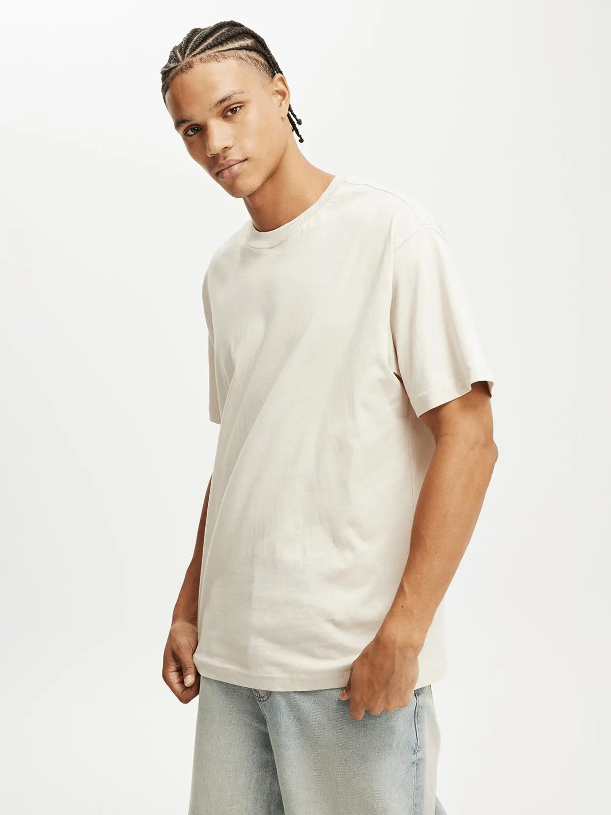 Men's Cotton On White Organic Loose Fit T-Shirt