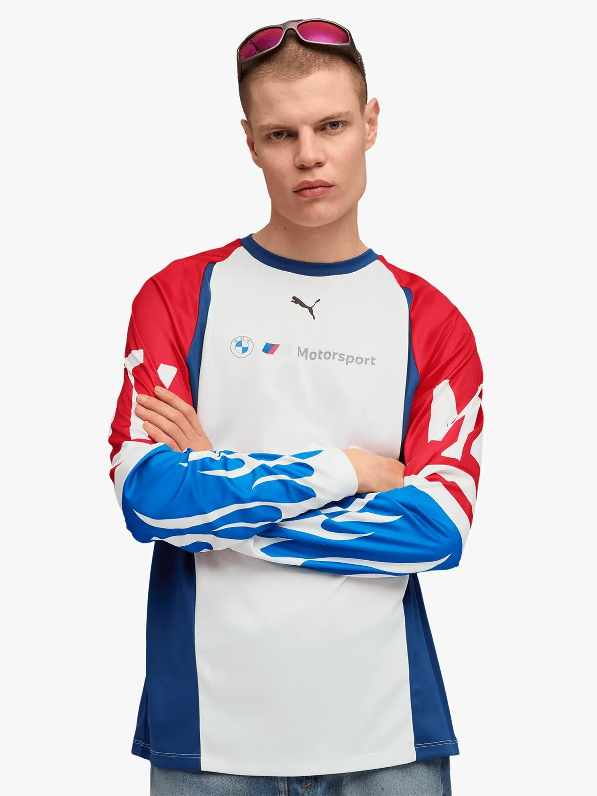 Puma Men's BMW M Motorsport Lifestyle White/Blue Jersey