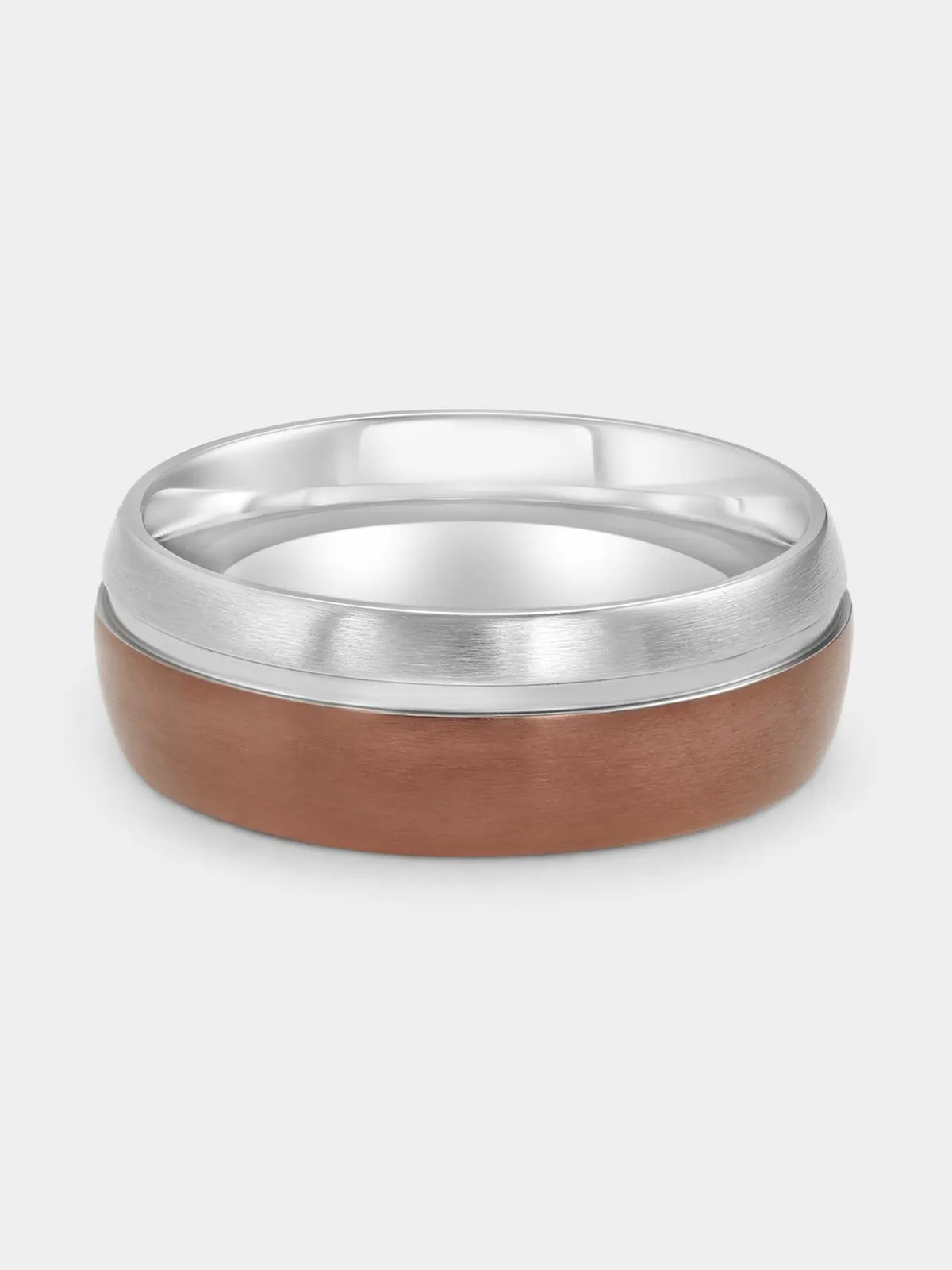 Coffee Plated Stainless Steel Two-Tone Ring