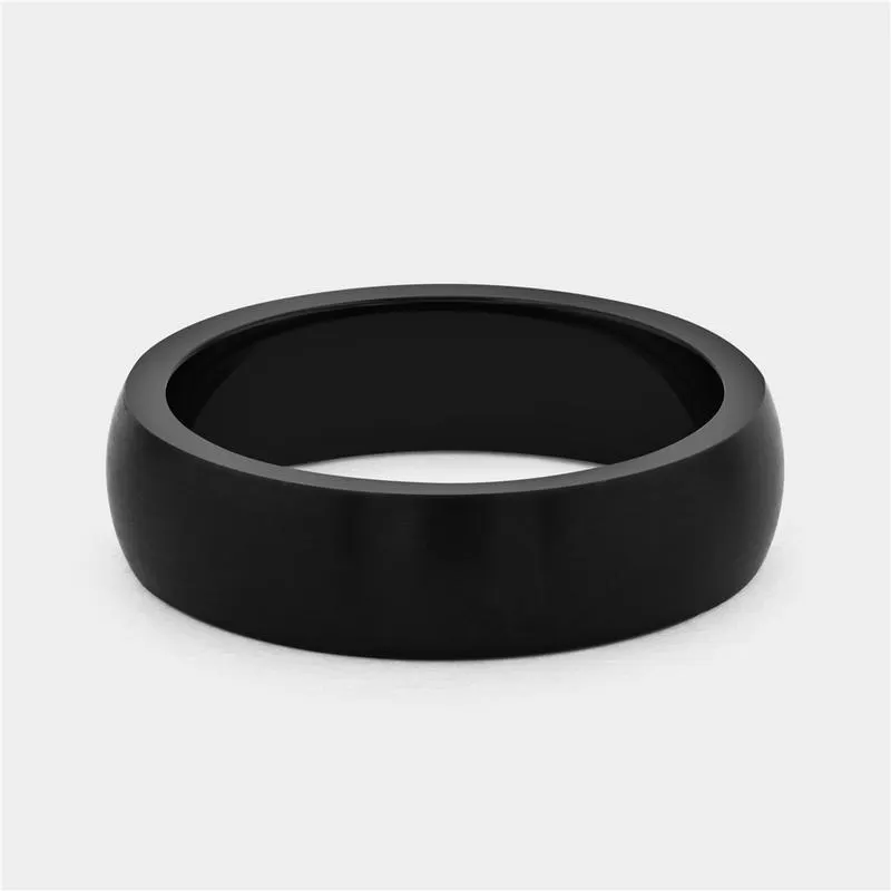 Stainless Steel Black Plated Matte Ring