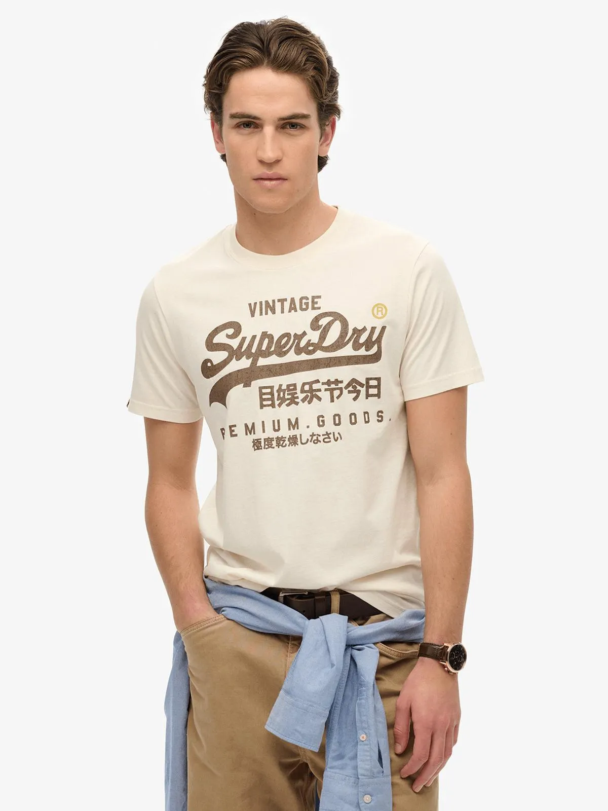 Men's Superdry White Vl Workwear Relaxed T-shirt