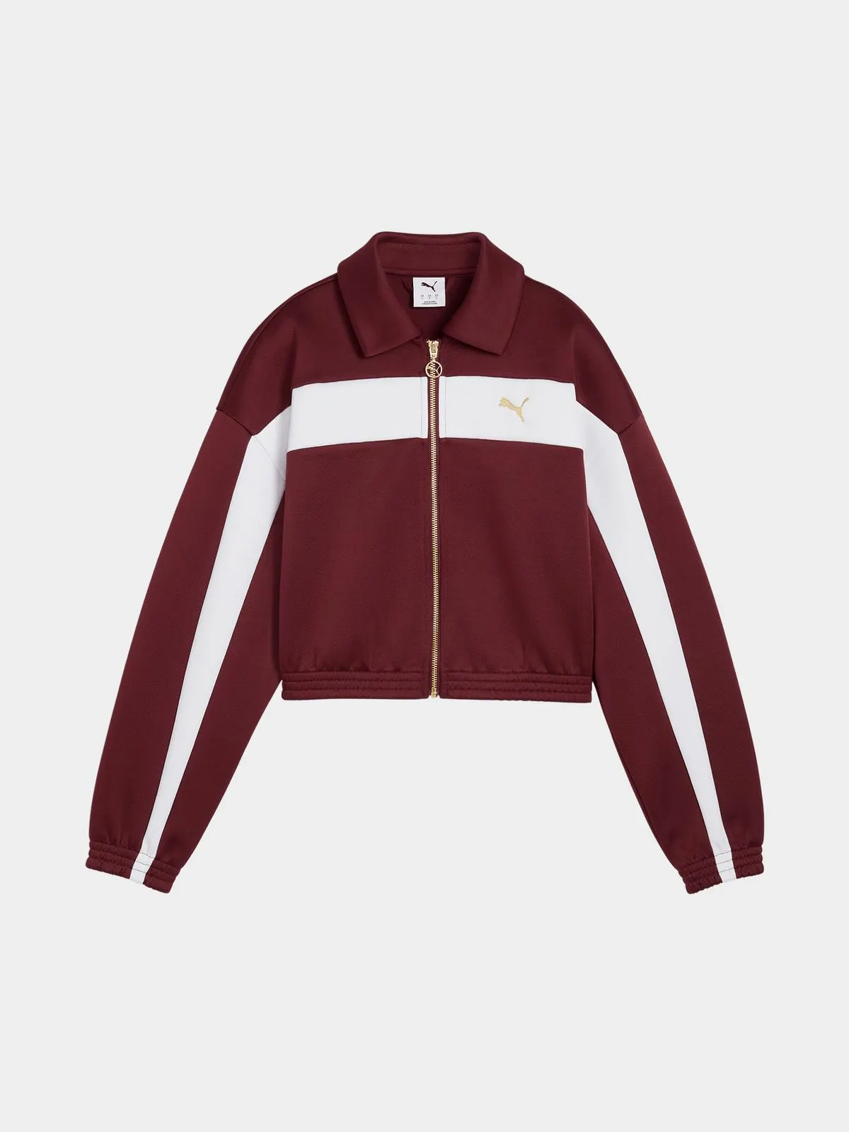 Puma Women's Burgundy Relaxed Crop Track Jacket