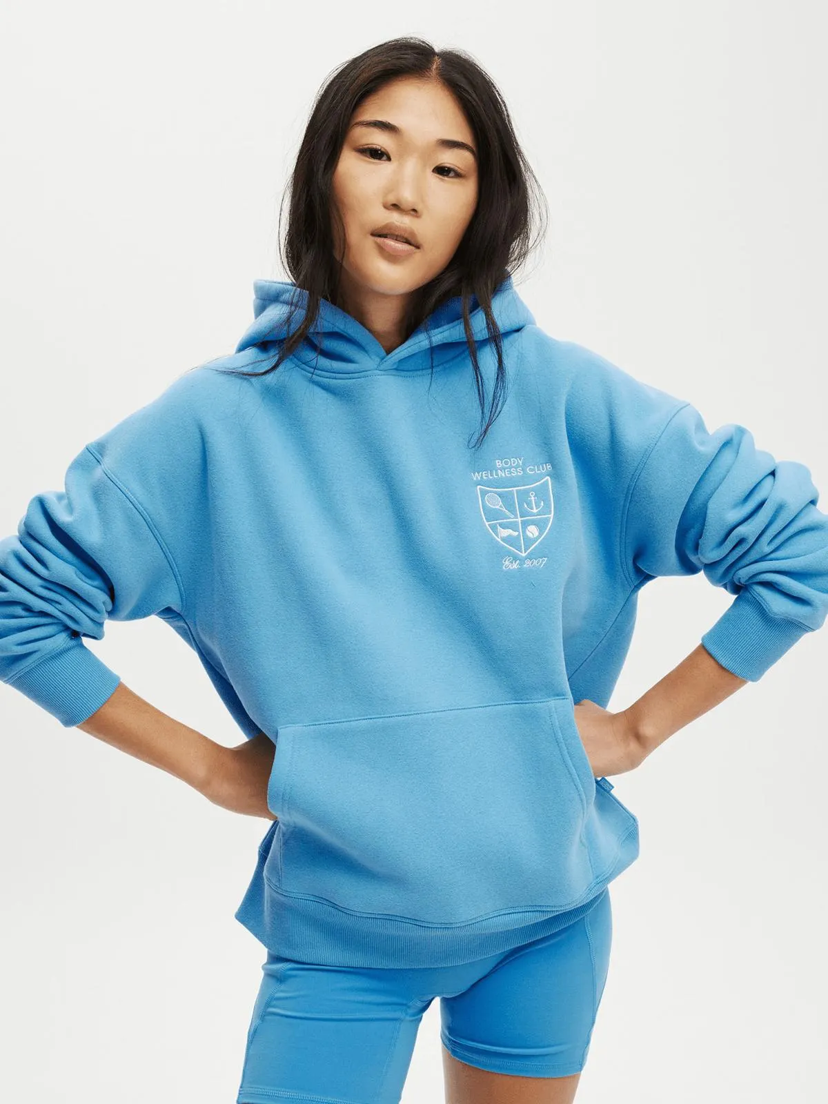 Women's Cotton On Blue Active Plush Premium Graphic Hoodie