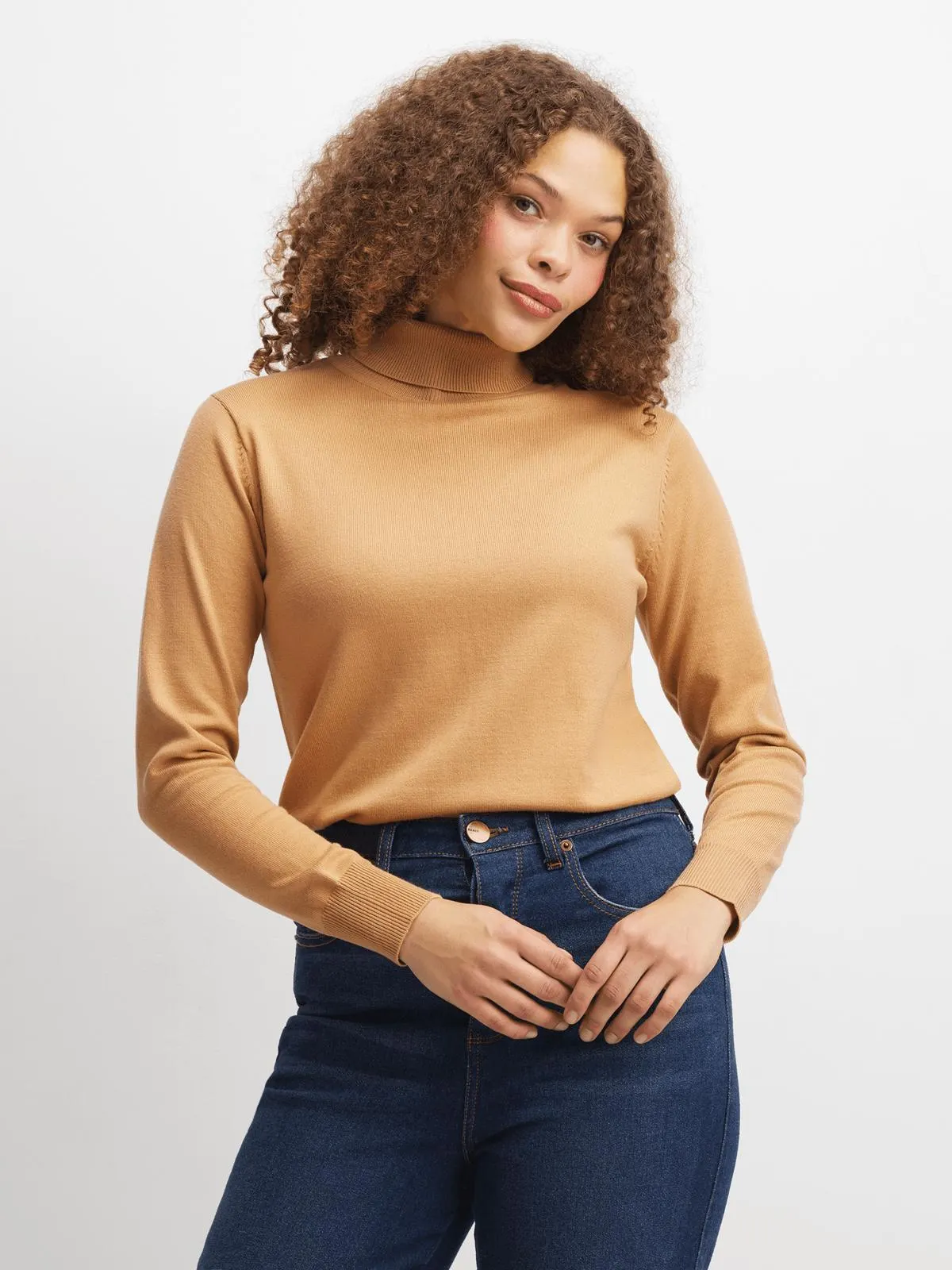 Jet Women's Caramel Poloneck