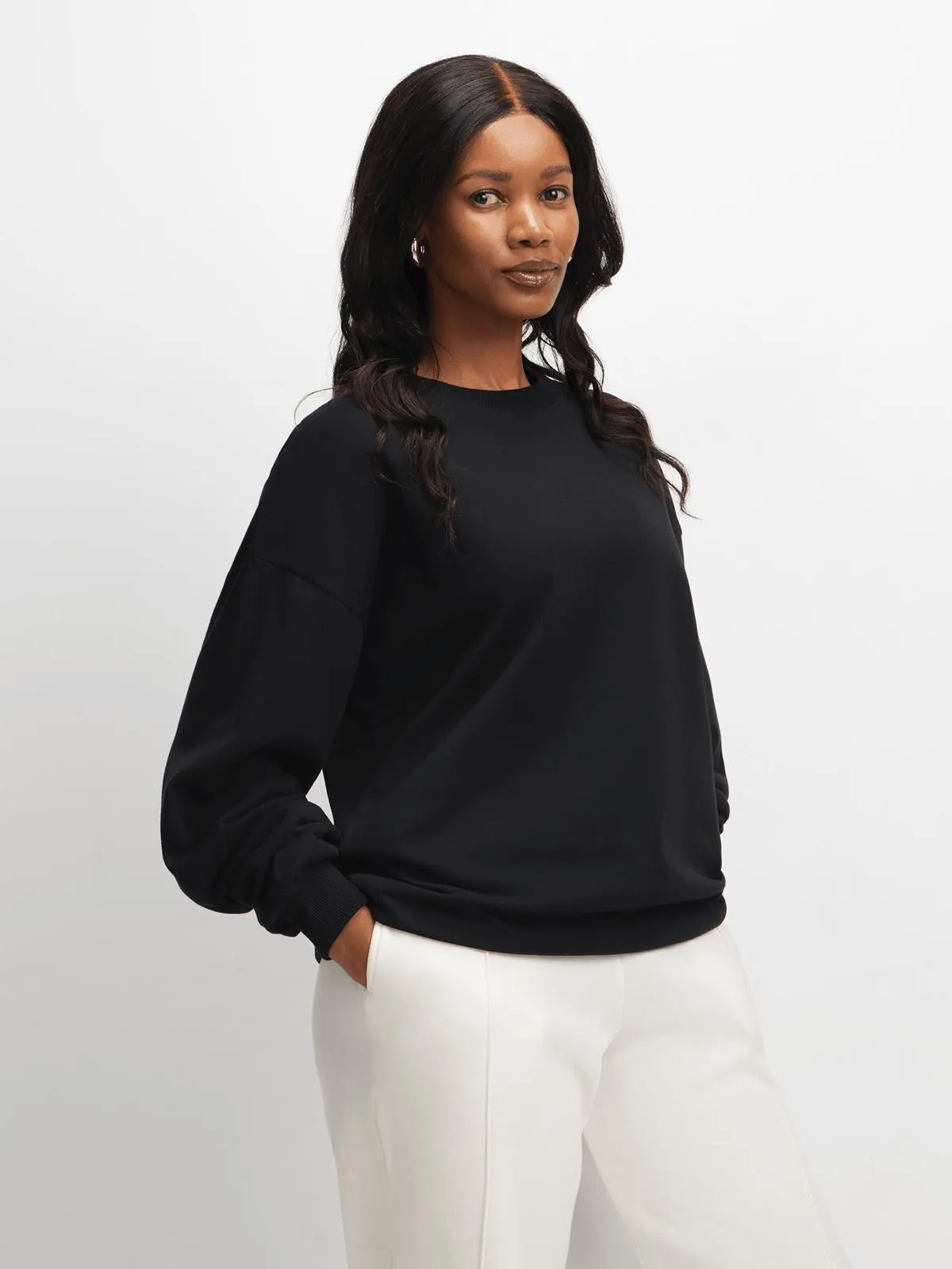 Jet Women's Black Oversized Active Top