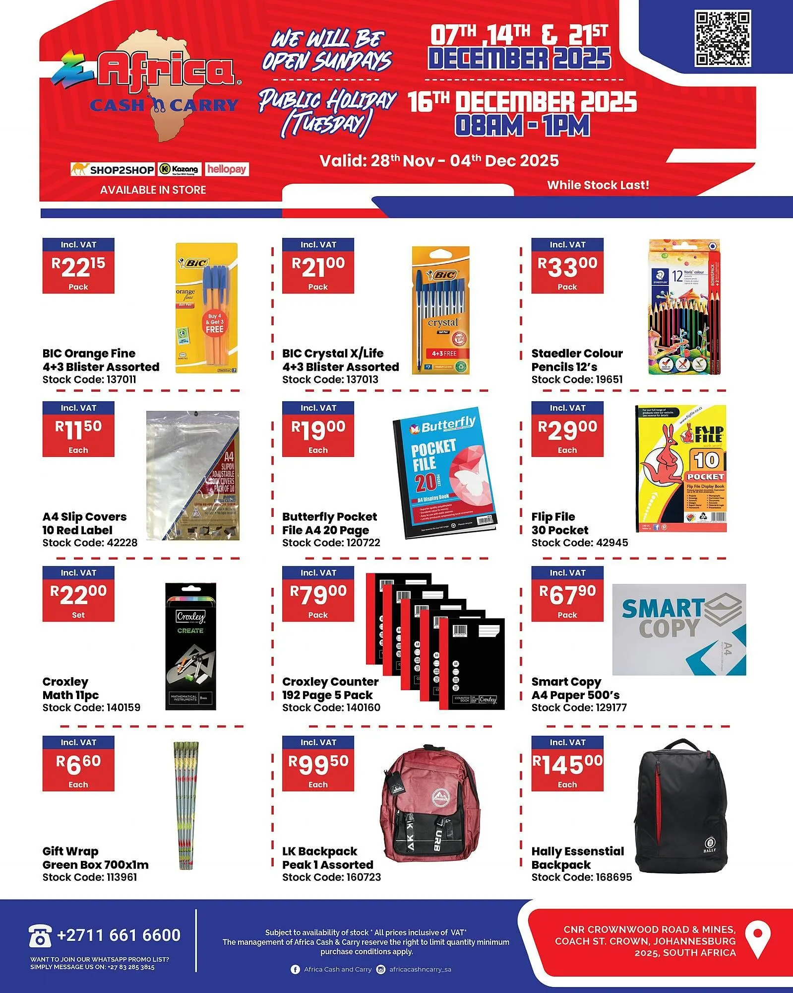 Africa Cash and Carry catalogue from 28 November to 4 December 2025 - Catalogue Page 1
