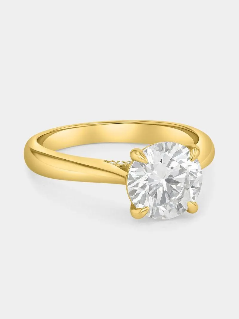 Women's 9ct Yellow Gold 2ct Solitaire Diamond Ring