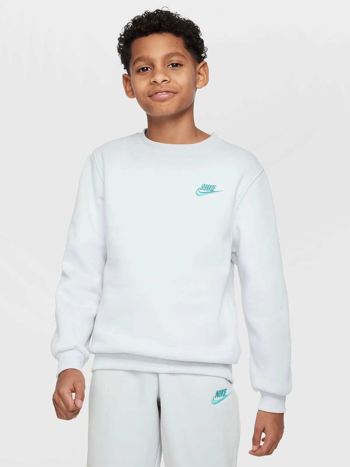 Nike Unisex Youth Sportswear Club Fleece Grey Sweat Top