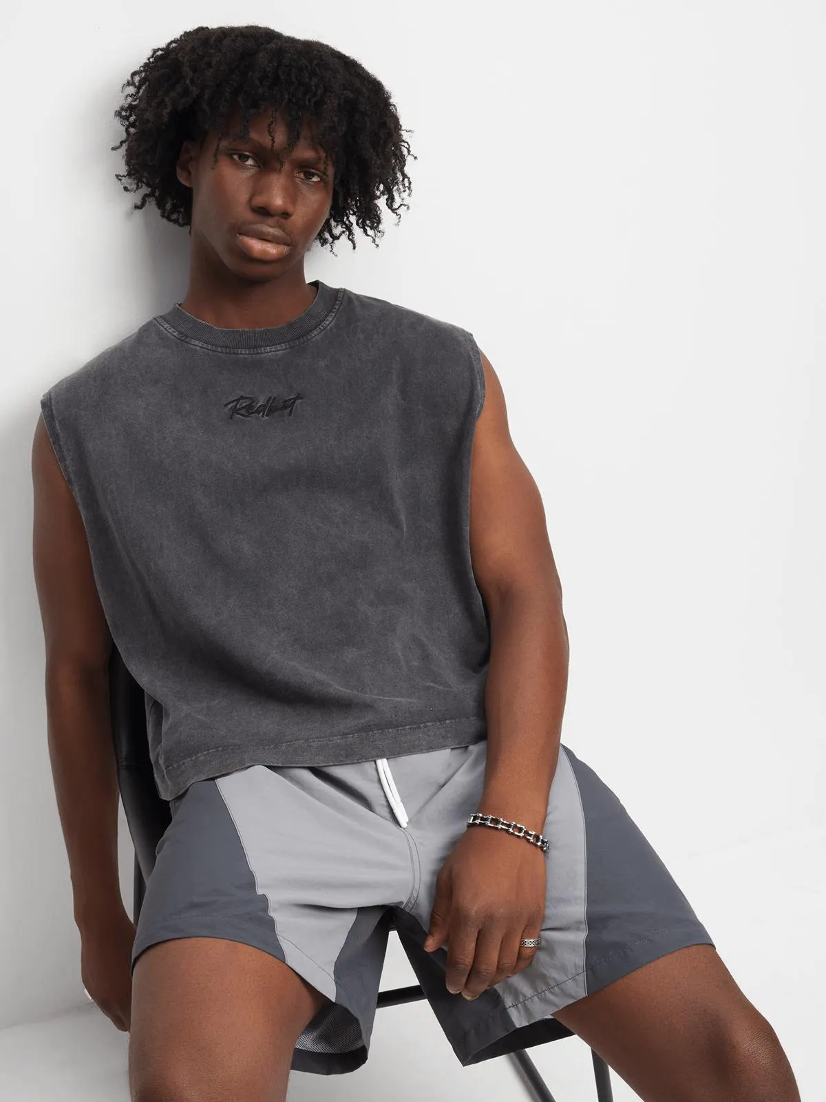 Redbat Classics Men's Black Cropped Tank Top