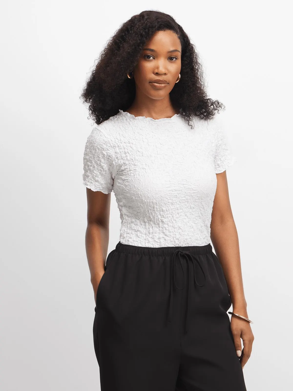 Jet Women's White Textured Top