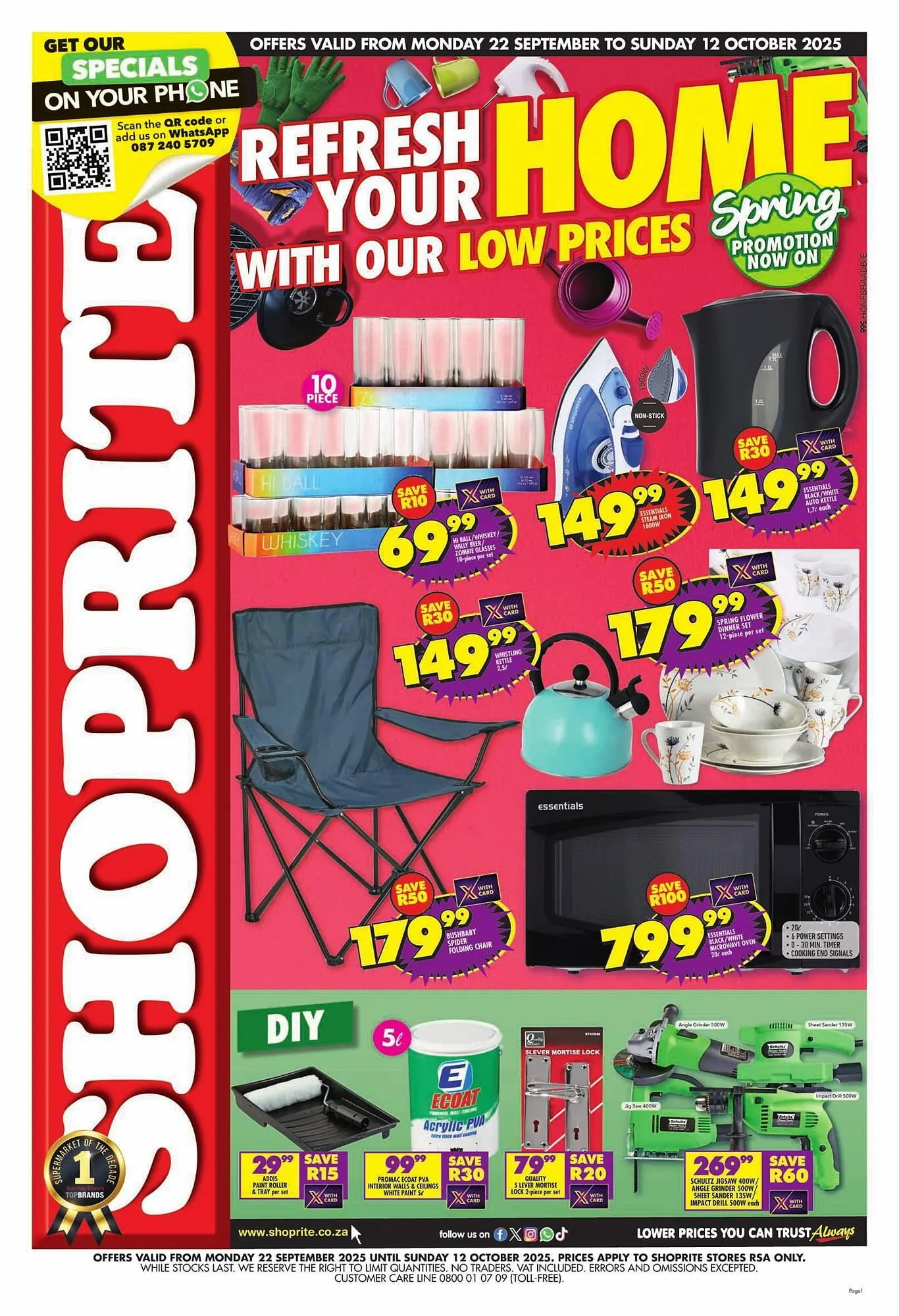 Shoprite catalogue from 22 September to 12 October 2025 - Catalogue Page 1