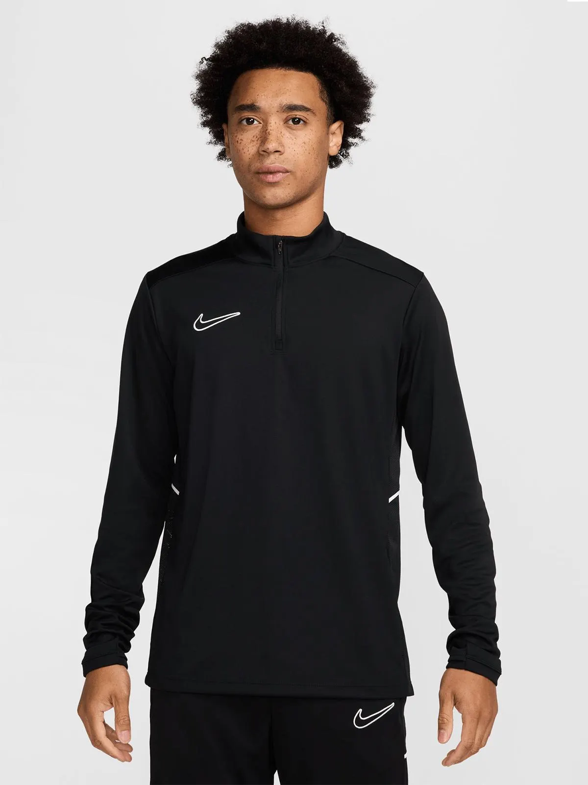 Nike Mens Academy Dri-Fit 1/4 Zip Black Football Drill Top