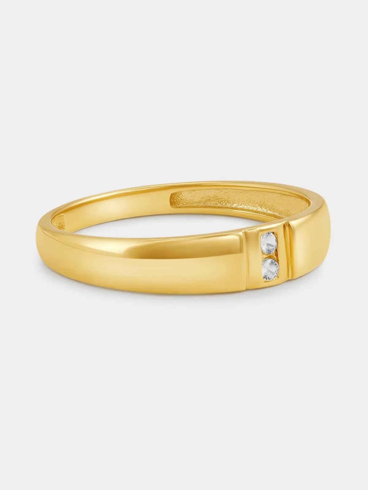 Yellow Gold Lab Grown Diamond Vertical Duo Ring