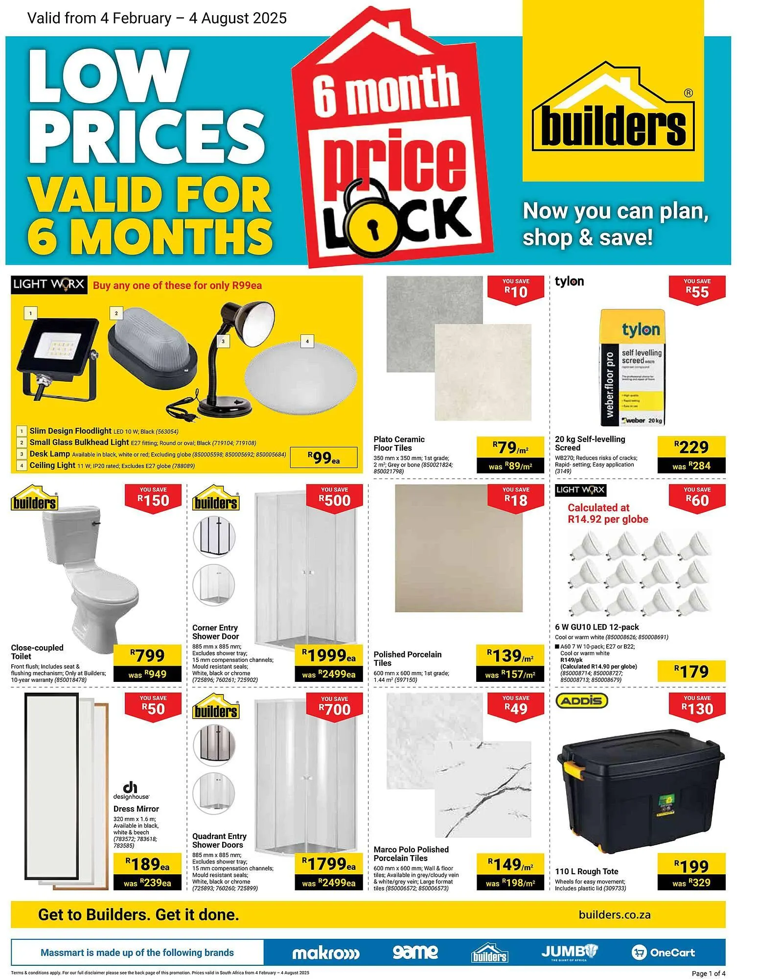 Builders Warehouse catalogue from 4 February to 4 August 2025 - Catalogue Page 1