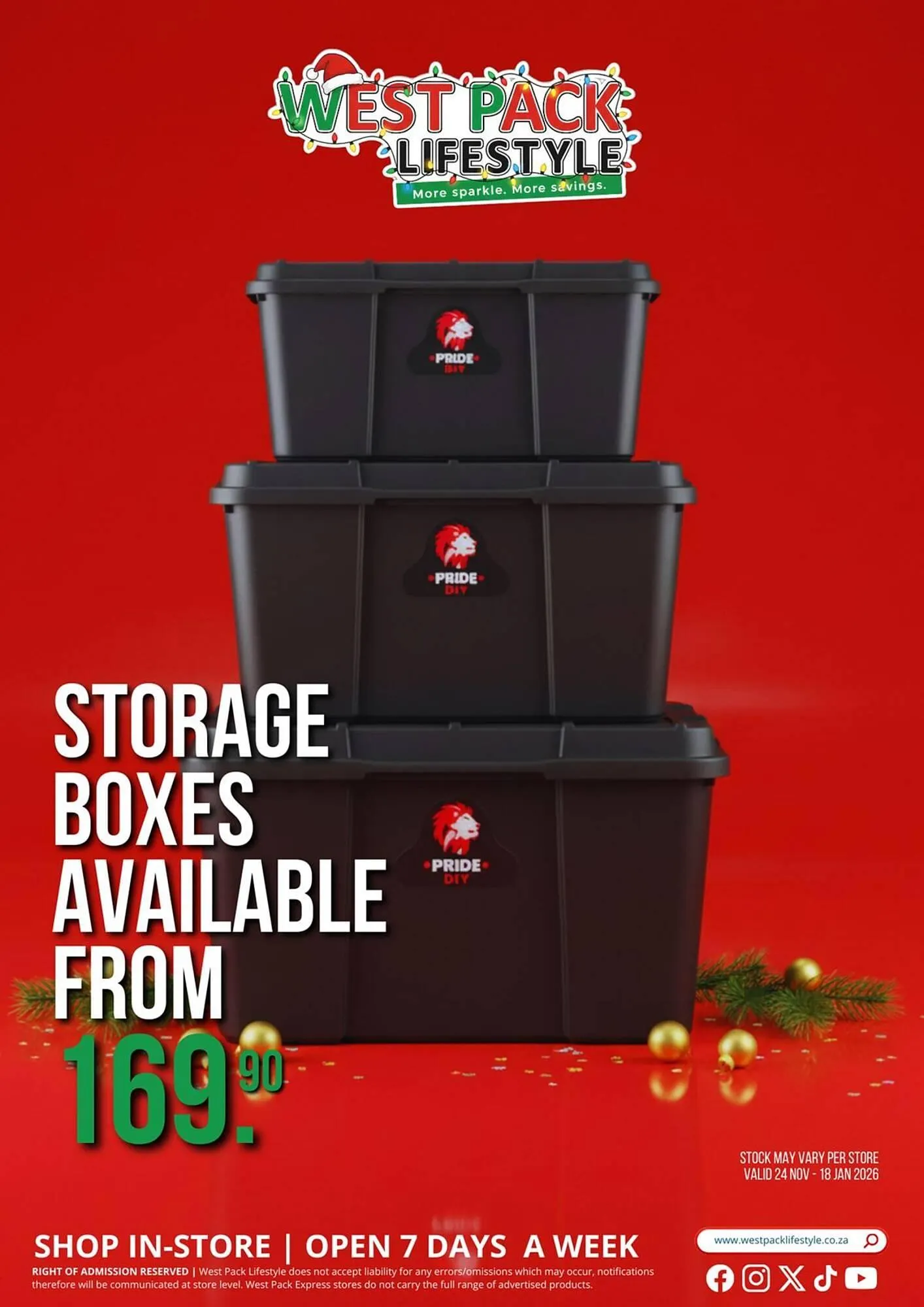 West Pack Lifestyle catalogue from 24 November to 18 January 2026 - Catalogue Page 1